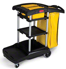 Rubbermaid® High Capacity Janitorial Cleaning Cart,Vinyl Bag & Caddies